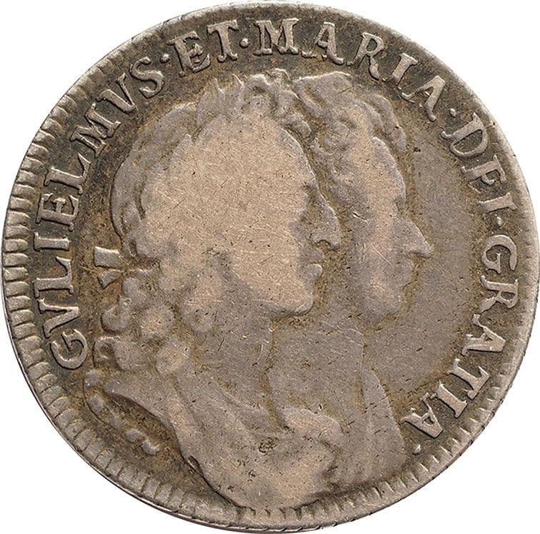 William and Mary Silver Shilling 1689-94