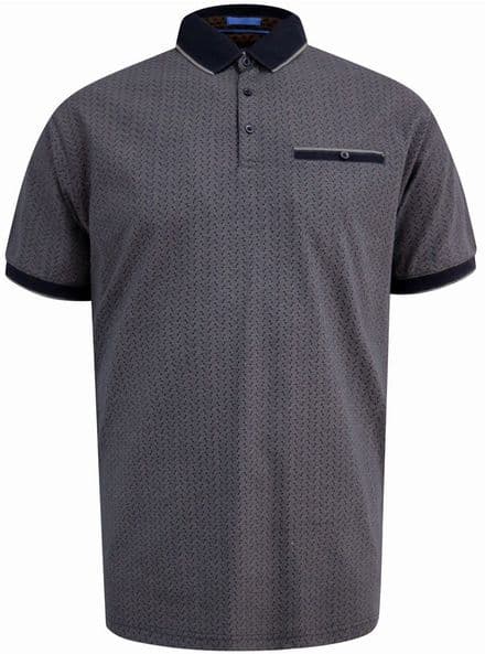 D555 PATTERNED POLO SHIRT WITH JACQUARD COLLAR AND CUFFS