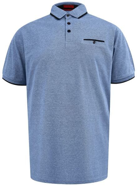 D555 TIPPED COLLAR POLO SHIRT - BLUE