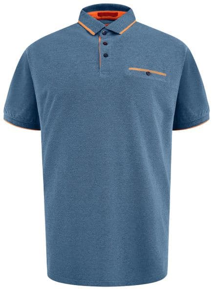 D555 TIPPED COLLAR POLO SHIRT - TEAL