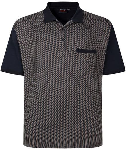 ESPIONAGE GEOMETRIC PATTERNED POLO SHIRT