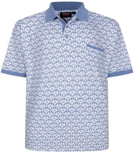 ESPIONAGE GEOMETRIC PRINT POLO SHIRT