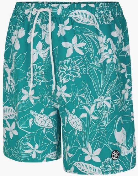 ESPIONAGE HAWAIIAN FLORAL PRINT SWIM SHORTS