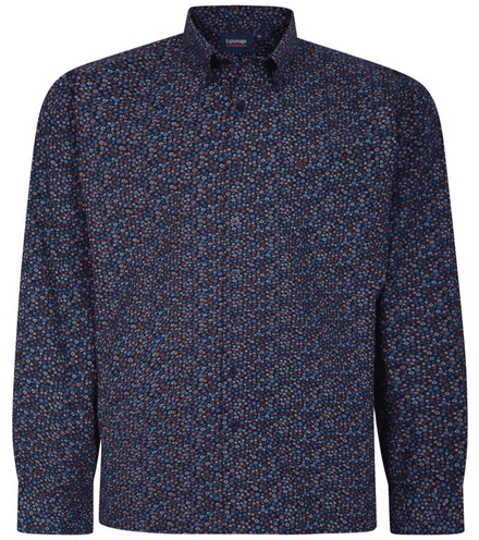 ESPIONAGE LONG SLEEVED FLORAL PRINT SHIRT