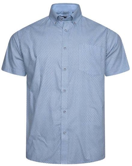 KAM GEOMETRIC PATTERNED SHIRT - SKY BLUE