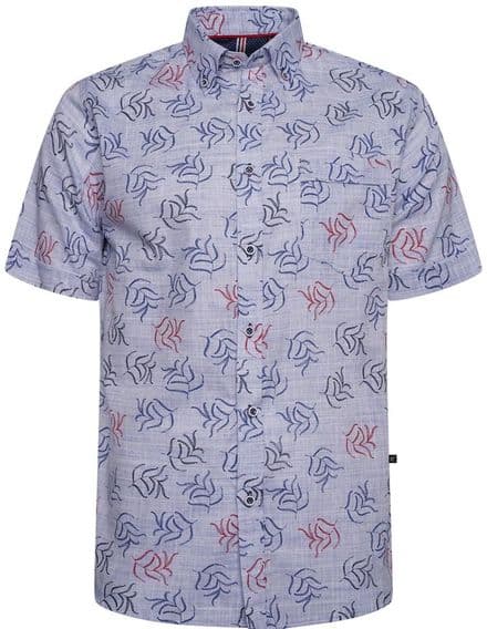 KAM LEAF PATTERNED SHIRT