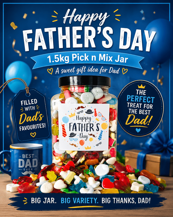 1.5kg Fathers Day Jelly & Fizzy Combo  Sweet Jar