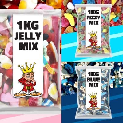 3kg Bundle Deal Jelly/Fizz/Blue Sweets Mix  Bag