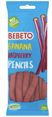 Banana & Raspberry Pencils 160g Bag