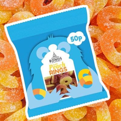 Bonds Fizzy Peach Rings Treat Bag 50g