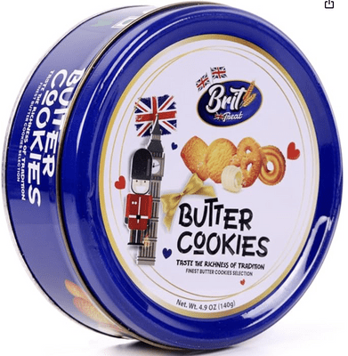BRIT TREAT Danish Butter Cookies Gift Tin 140g Luxury