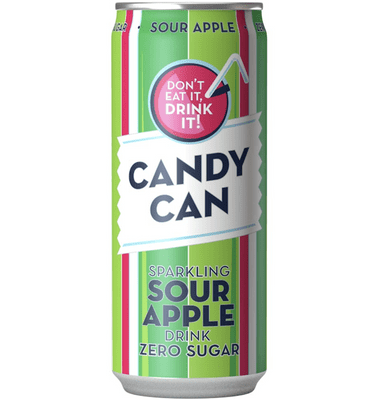 Candy Can Sparkling Sour Apple Zero Sugar 330ml