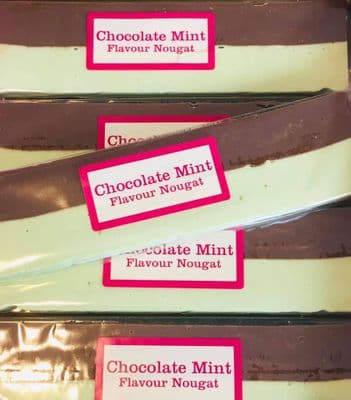 Chocolate mint nougat bar