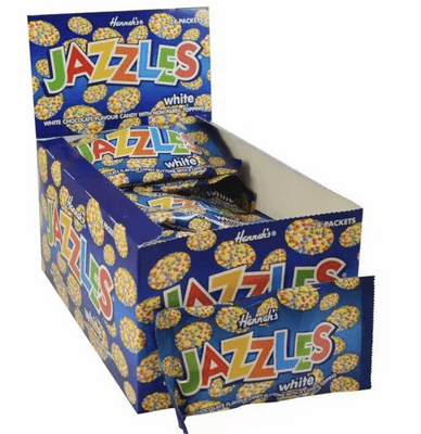 Hannah's White Chocolate Jazzles Case 24 x 40g bags