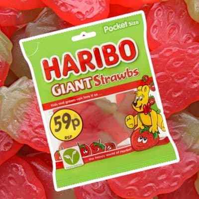 Haribo Giant Strawbs 60g Snack bag