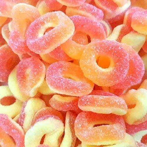 Square Peach Rings Peach Rings 100g Bag