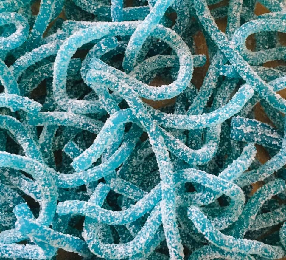 Sunshine Raspberry Laces Sour Blue Raspberry Laces 160g Bag