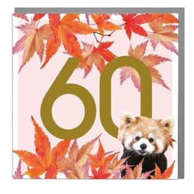 60th Birthday Red Panda Greeting Card - by Lola Design