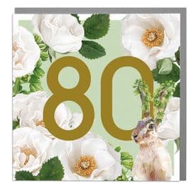 80th Birthday - Hare Greeting Card By Lola Design