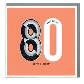 80th Happy Birthday Greeting Card By Lola Design