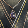 Amethyst  Sterling Silver Teardrop Necklace