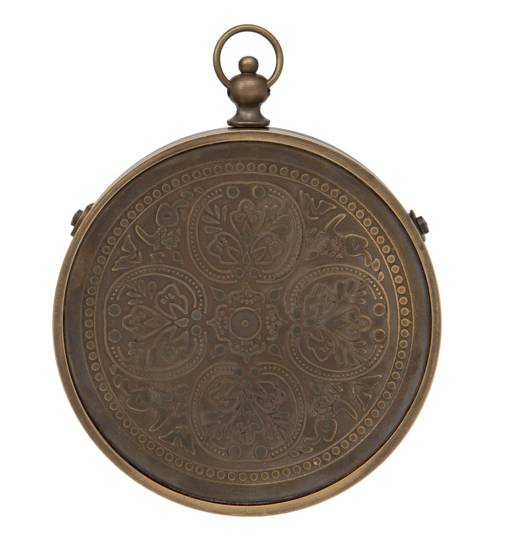 Antique Brass Engraved Compass - Large