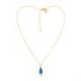 Aqua Blue Chalcedony Sterling Silver Teardrop Necklace