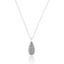 Aquamarine  Sterling Silver Teardrop Necklace