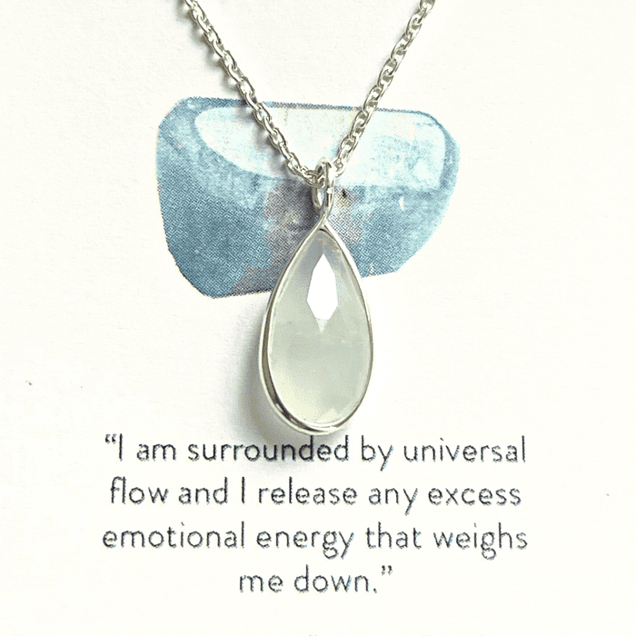 Aquamarine  Sterling Silver Teardrop Necklace