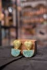 Artisanal Large Heart Green Druzy Handmade Earrings - Gold Plated
