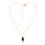 Black Obsidian Sterling Silver Teardrop Necklace