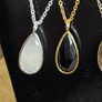 Black Obsidian Sterling Silver Teardrop Necklace
