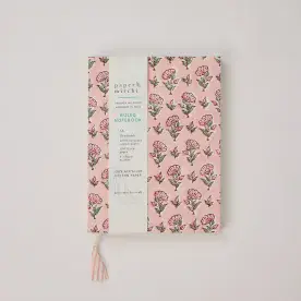 Block Printed Ruled Notebook (A5) - Ditsy Floral Blush