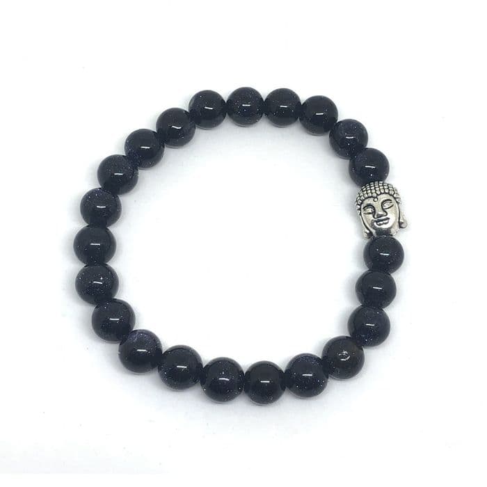 Blue Goldstone Buddha Bracelet