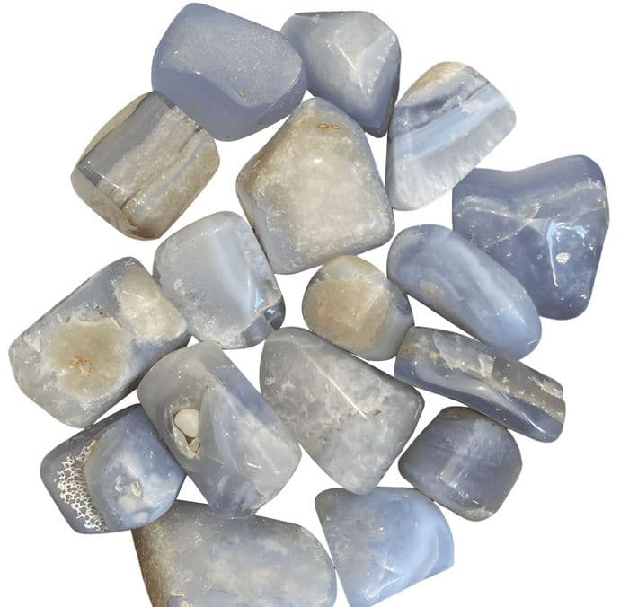 Blue Lace Agate Crystal - Single Polished Tumblestone