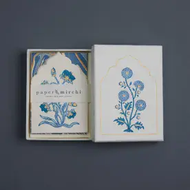 Boxed Artisan Notecard Set - Sandook Sapphire