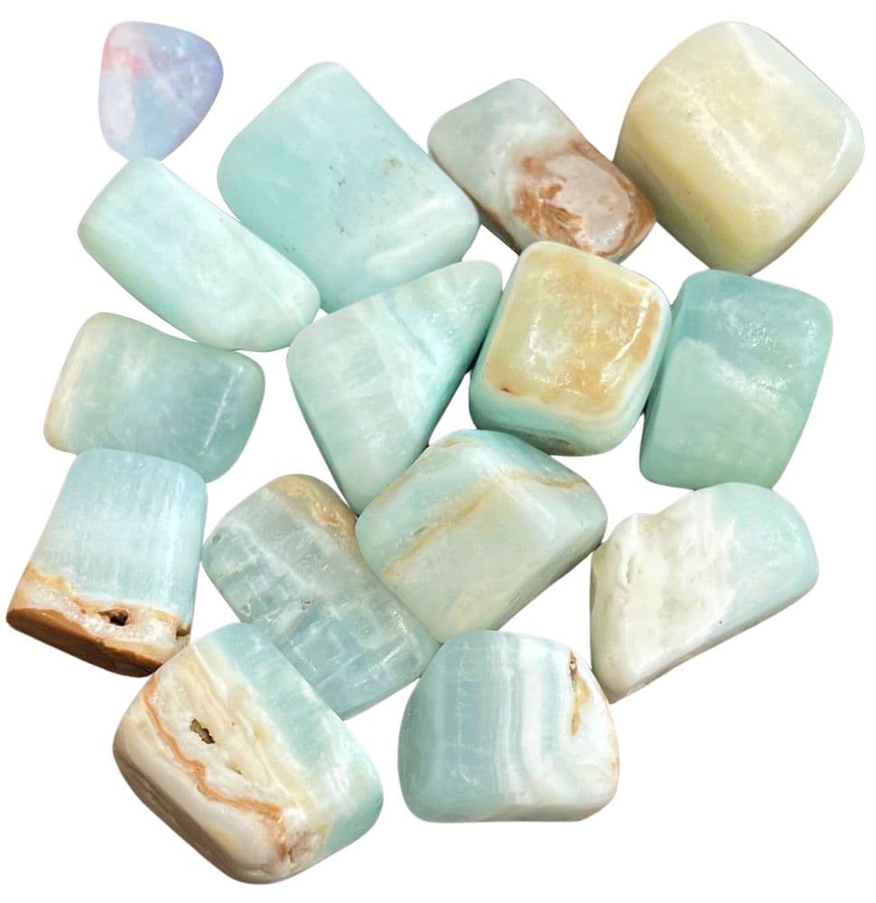 Caribbean Calcite Crystal - Single Polished Tumblestone