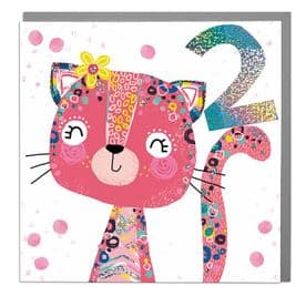 Cat 2nd Birthday Card By Lola Design - Boy or Girl