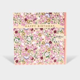 Cath Kidston Happy Birthday Card - Pink Flowers