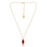 Coral Sterling Silver Teardrop Necklace
