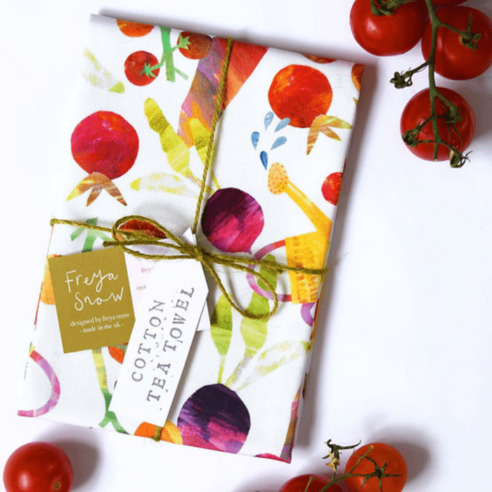 Cotton Tea Towel - Busy Veg