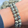 Dalmatian Jasper 8mm Buddha Bead Bracelet