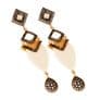 Designer Marquise Bakelite Crystal Drop Earrings