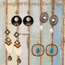 Designer Marquise Bakelite Crystal Drop Earrings