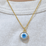 Evil Eye Sterling Silver Necklace (18k Gold Plated)