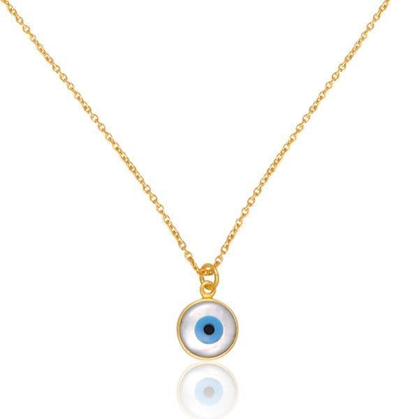 Evil Eye Sterling Silver Necklace (18k Gold Plated)