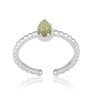 Fine Sterling Silver Peridot Teardrop Ring