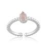 Fine Sterling Silver Rose Quartz Teardrop Ring