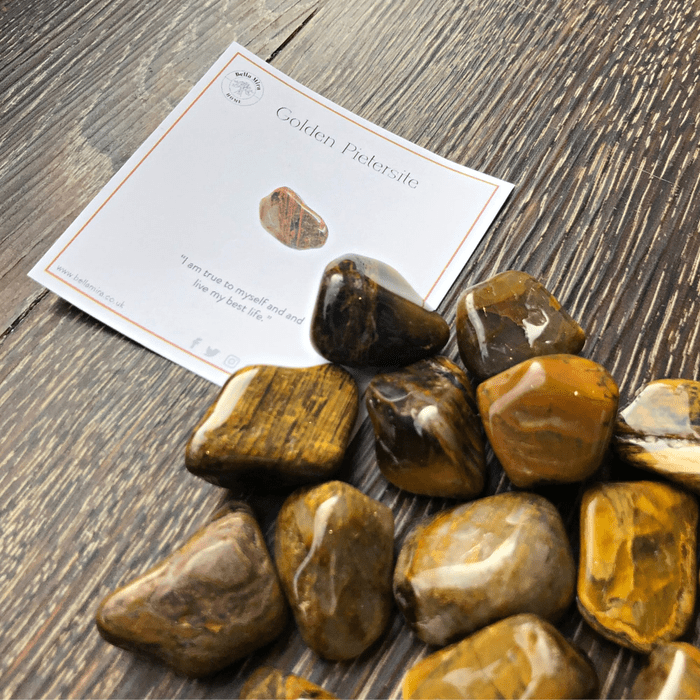 Golden Pietersite Healing Crystal - Single Polished Tumblestone