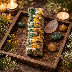 Green and Yellow Sinuata Smudge Stick